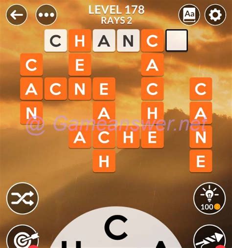 Rays 178 Sky 3 Letter Answers. . Wordscapes puzzle 178